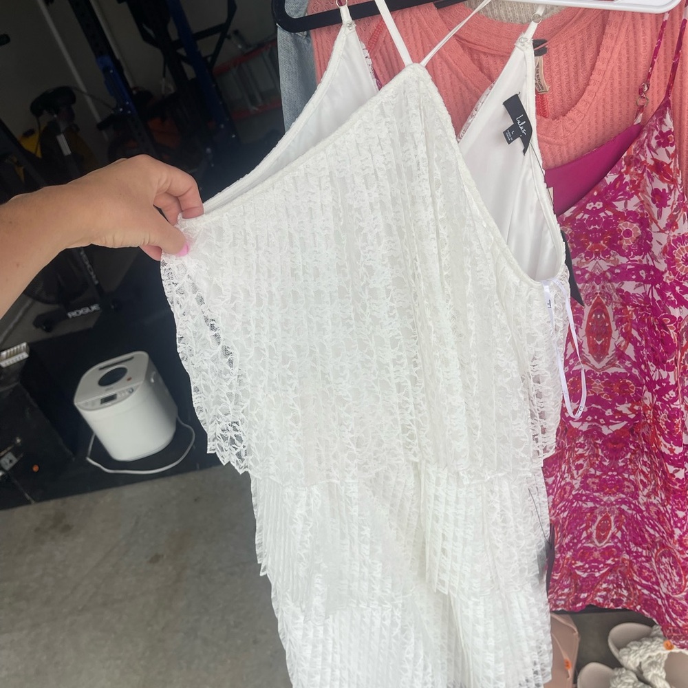 Lulu's White Lace Mini Dress
